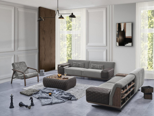 Modern sofa set 3 pieces 2x sofa three-seater armchair upholstered furniture living room