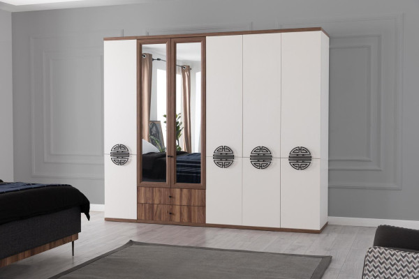 Modern Bedroom Set Designer Double bed Wardrobe Bedside tables