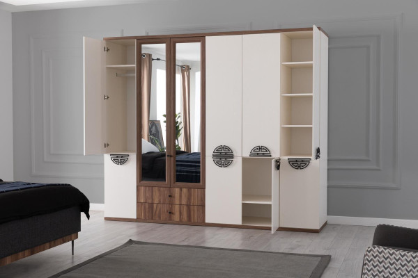 Modern Bedroom Set Designer Double bed Wardrobe Bedside tables