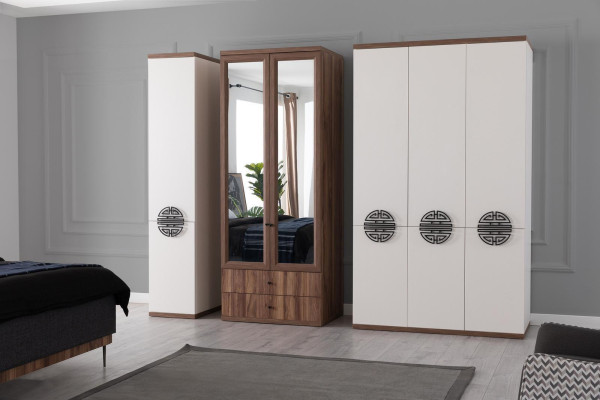Modern Bedroom Set Designer Double bed Wardrobe Bedside tables