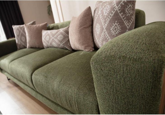 Modern Green Upholstered Sofa Living room Designer Sideboard Luxury Sideboard