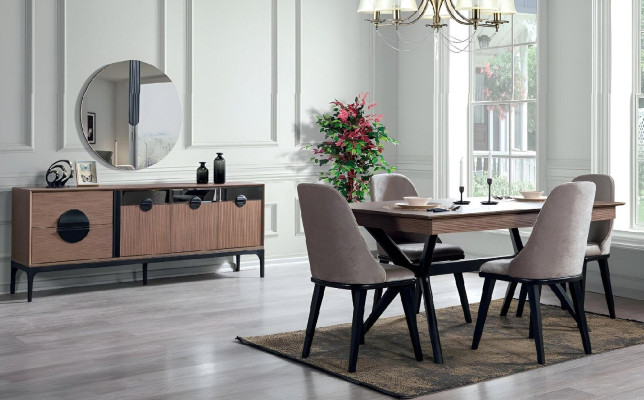 Luxury Dining room Set Dining table Sideboard with Mirror new Complete Modern Furniture
