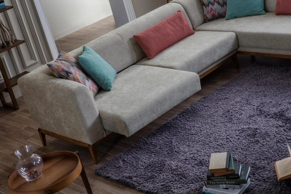 Gray Corner sofa L-shape Living landscape Living room Couches Luxury Sofas