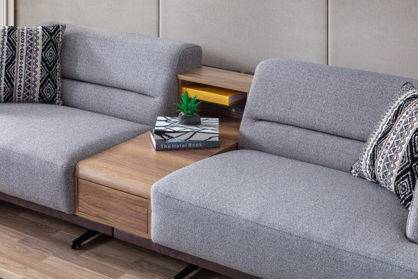 Gray Living room 3-Seater Luxurious Three Seater Sofa Upholstery Couches