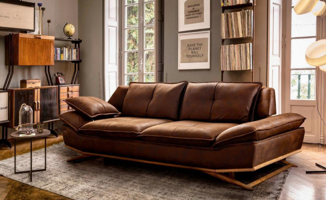 Modern Brown Color 3-Seater Sofa Comfort and style in one new ensemble