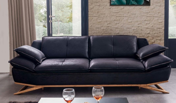 Luxurious Furniture for Living room Black Color 3-Seater Sofa exclusive