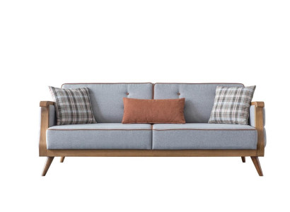 Blue's Fabric Sofa Living room Three Seater Upholstery Furniture Wooden Frame Couch
