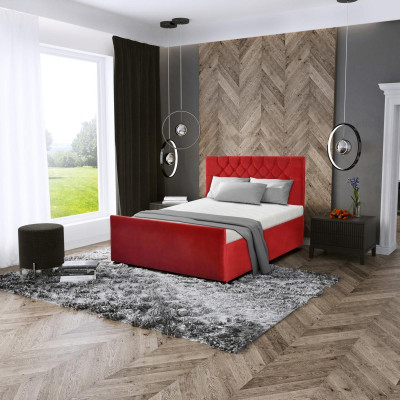 Modern Bedroom Furniture Upholstery Design Textile Bed 180x200 Beds Red Double