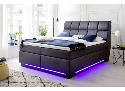 Upholstered bed Bed Upholstered furniture Designer Double Luxury Design 180x200cm Imitation leather
