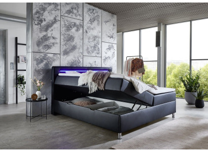 Box spring bed Double bed Upholstered furniture Imitation leather Designer double luxury design