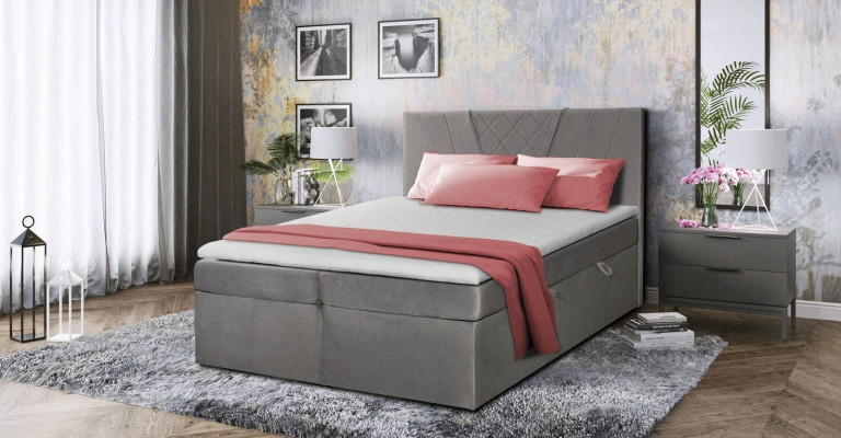 Double bed Upholstery Bed Gray 180x200 Beds Luxury Design Furniture Bedroom new