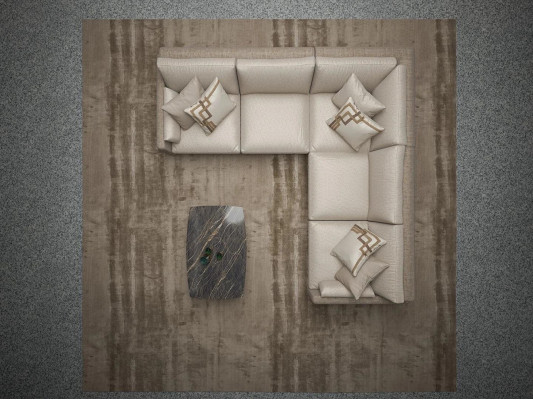 Living room Suite Corner sofa Couch L-shape Upholstery Seat Luxury Coffee table