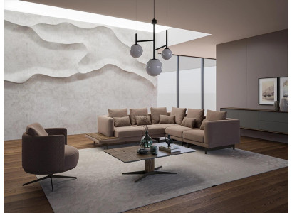 Designer Suite Living room Set Sofa Couch L-shape with Coffee table Furnishings