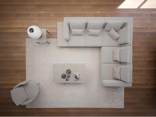 Upholstered furniture Luxury Corner sofa L-shape Living room Gray Sofa Couch Coffee table
