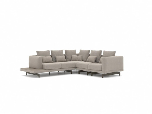 Upholstered furniture Luxury Corner sofa L-shape Living room Gray Sofa Couch Coffee table