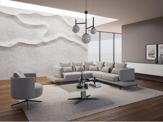 Design Corner sofa L-shape Upholstered furniture Luxury Living room Coffee table Furnishings