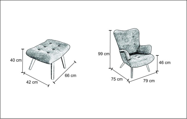 Relax Textile Stool Wing Chair Club Sofa Furniture Armchair Designer Chair Upholstery