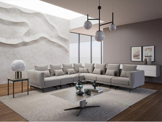 Living room Gray Sofa Couch Upholstered furniture Upholstered furniture new Wood Coffee table