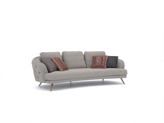 Living room Sofa Three Seater Chesterfield Gray Upholstered furniture Designer Furnishings
