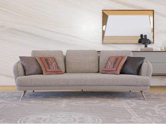 Living room Sofa Three Seater Chesterfield Gray Upholstered furniture Designer Furnishings