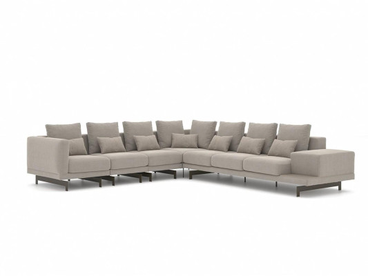 Designer Sofa Couch Corner sofa L-FormTextil Upholstery Suite Living room Coffee table