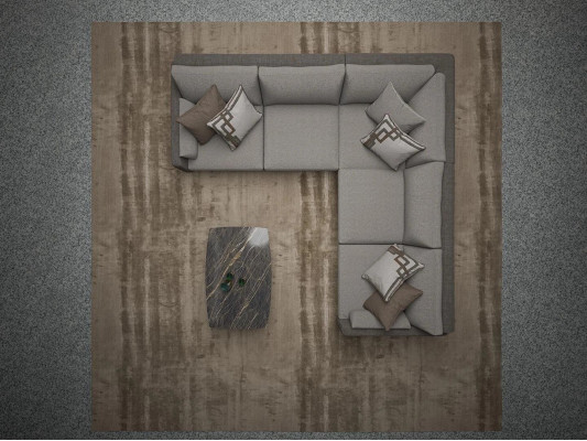 Gray Suite Living room Sofa Couch Corner sofa L-shape Furnishings Coffee table