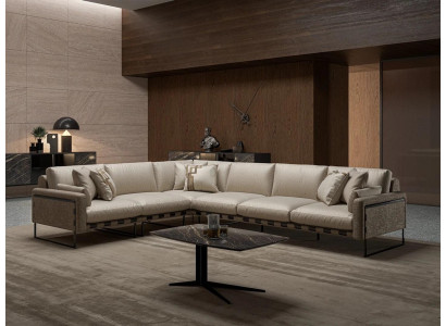 Corner sofa L-shape Couch Living room Luxury Upholstery Seat Suite Coffee table new