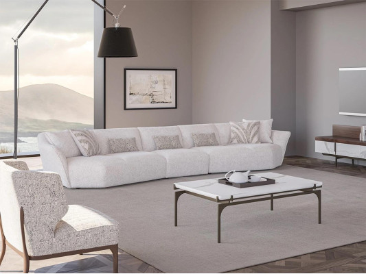 Luxury Set 2-piece Living room Sofa Five-seater Textile Sofa Furnishings Coffee table