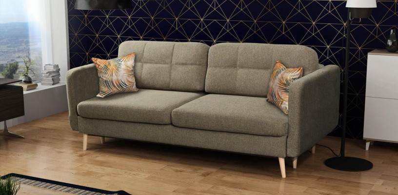 Sofa bed Luxury Designer Sofa 3 Seater Furniture Upholstery Textile Blue e Couchen Corner