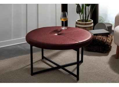 Coffee table new high quality leather table top new living room furniture chestnut brown