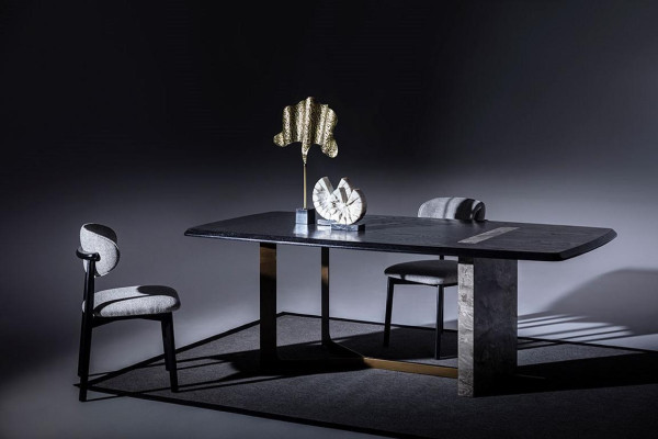 Dining room set 5 pieces. Black Modern Design Dining table with 4x Chairs Luxury