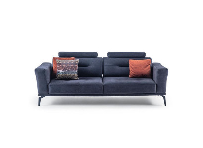 3-Seater Gray Modern Design Luxury Fabric Sofa Living room Three Seater Sofa