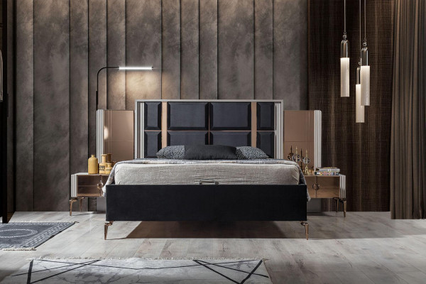 Modern Bedroom Set Bed 2x Nightstand Wardrobe Dressing table
