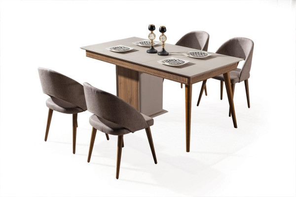 Modern Dining room Set Consists of Dining table 4x Chairs Novelty 5 pieces.