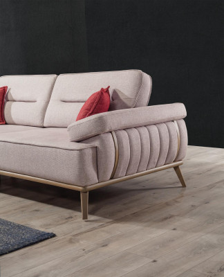 Luxurious 3-Seater Sofa White Color Modern Furniture in Living room Novelty