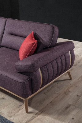 Luxurious 3-Seater Sofa Purple Color Modern Furniture in Living room Novelty