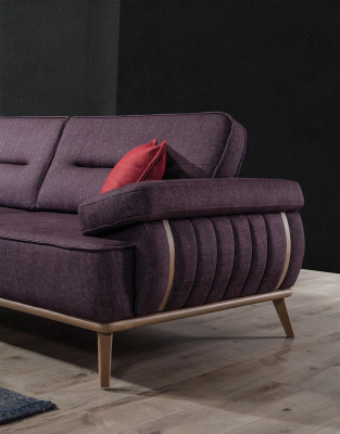 Luxurious 3-Seater Sofa Purple Color Modern Furniture in Living room Novelty