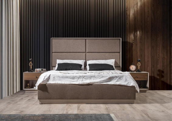 Luxury Bedroom Set Elegant Bed and 2x Bedside tables Modern design