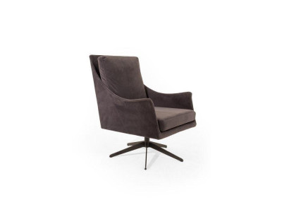 Stylish, functional armchair with swivel seat and metal frame