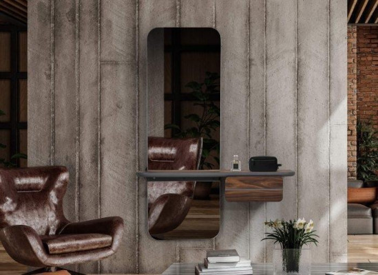 Luxurious Mirror with Shelf for Hall Modern Mirror with Lighting