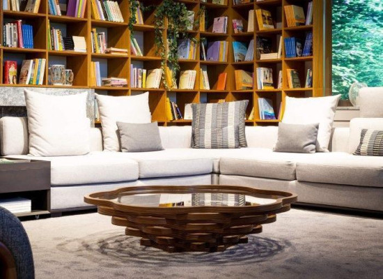 Modern wood coffee table for contemporary living ambience