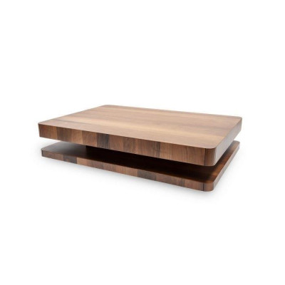 Industrial design: brown coffee table with wooden top for the living room