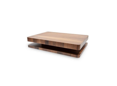 Industrial design: brown coffee table with wooden top for the living room