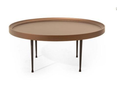 Industrial Design: Brown Round Coffee table with wooden top for the living room