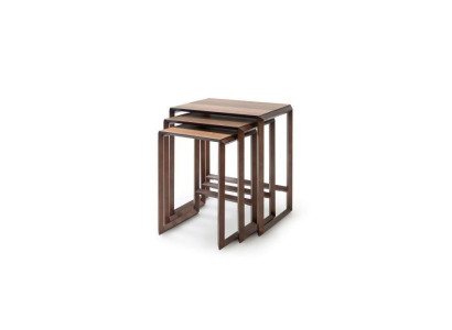 Scandinavian side tables made of oak, 3-piece ensemble new