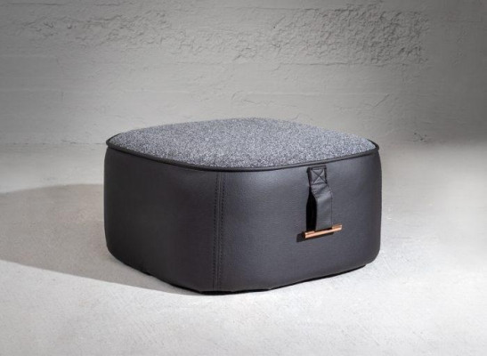Stylish Gray Color Soft Stool Imitation leather Perfect Furniture in Living room