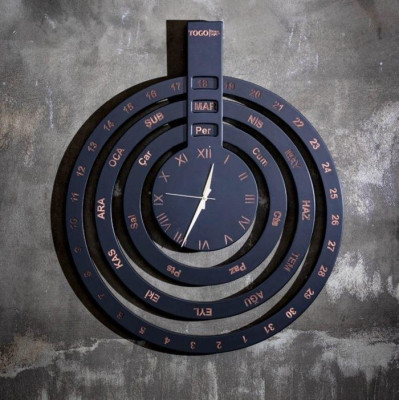 Luxurious wooden wall clock in vintage style with antique finish and pendulum