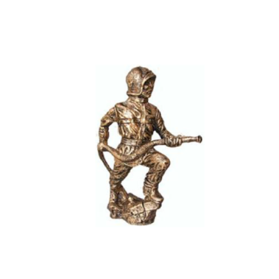 Sculpture Fireman Fire Department Antique Style Figure Modern Art Extinguishing 25 cm