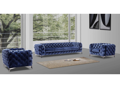 Sofa Chesterfield Couch Upholstery XXL Big Suite Textile 3+3 designer couches