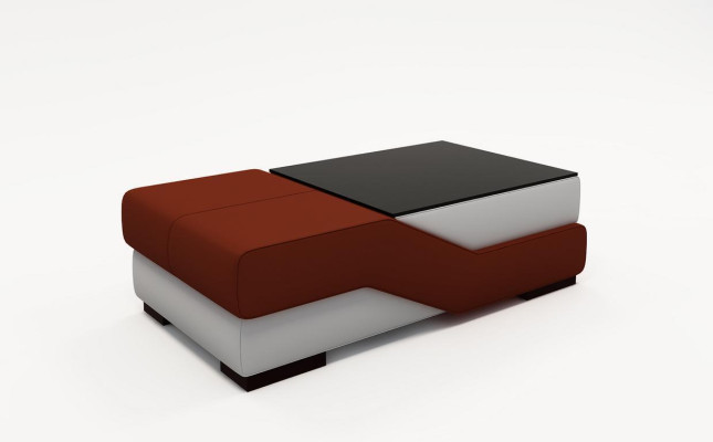 Designer Glass Table Table Upholstery Modern Living room Leather Couch Sofa